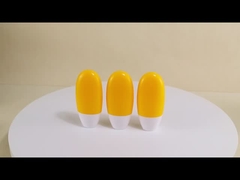 平らな丸い圧縮ボトル 50ml 日焼け止め容器 PEカラーと白いスクリューキャップ